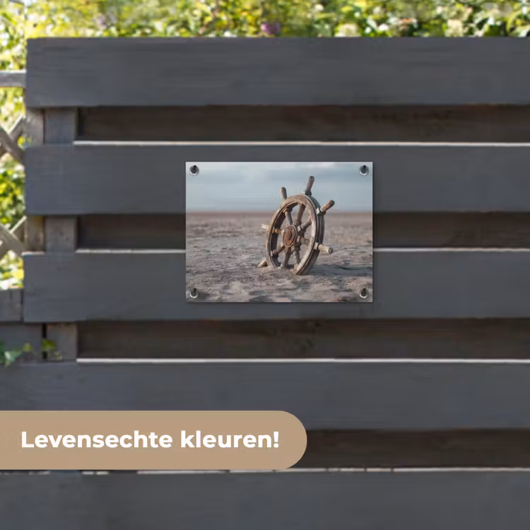 Tuinposter - Scheepsstuur - Hout - Bruin - Zand — 6