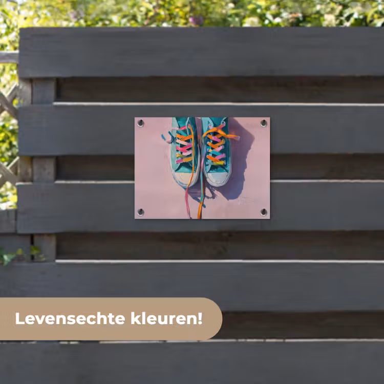 Tuinposter - Sneakers - Veters - Kleurrijk - Schaduw — 6