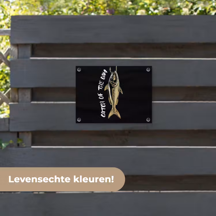 Tuinposter - Vis - Zwart - Goud - Tekst — 6