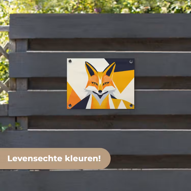 Tuinposter - Vos - Oranje - Abstract - Driehoeken — 6