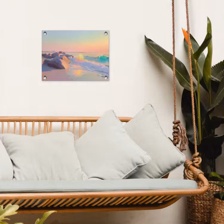 Tuinposter - Zomerlicht - Strand - Fonkelende accenten — 4