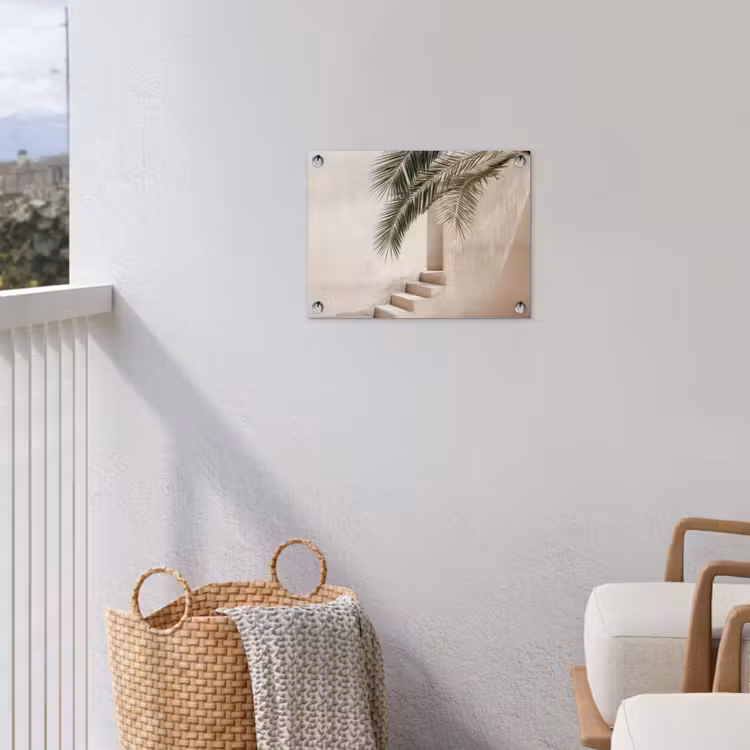 Tuinposter - Palmboom - Schaduw - Trap - Beige — 5