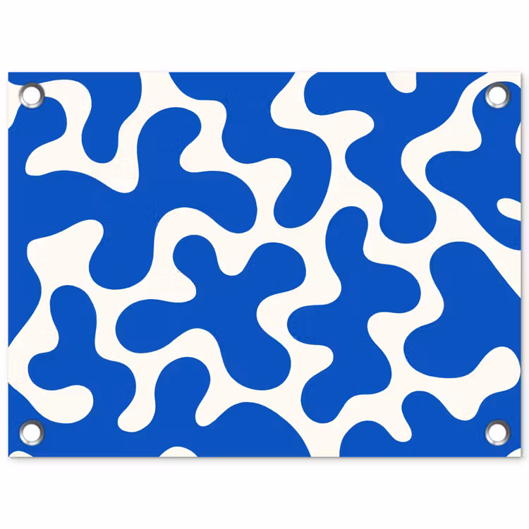 Tuinposter - Vormen - Abstract - Blauw - Golven — 1