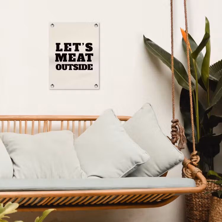 Tuinposter - Tekst - Blokletters - Zwart - Vlees — 4