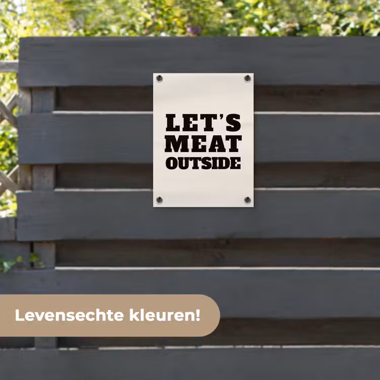Tuinposter - Tekst - Blokletters - Zwart - Vlees — 6
