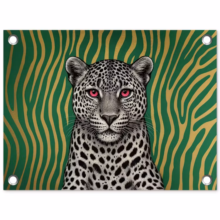 Tuinposter - Panter - Zebrapatroon - Groen — 1