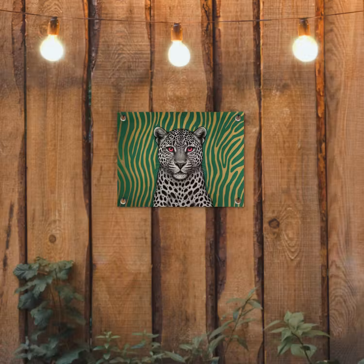 Tuinposter - Panter - Zebrapatroon - Groen — 3