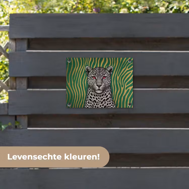 Tuinposter - Panter - Zebrapatroon - Groen — 6