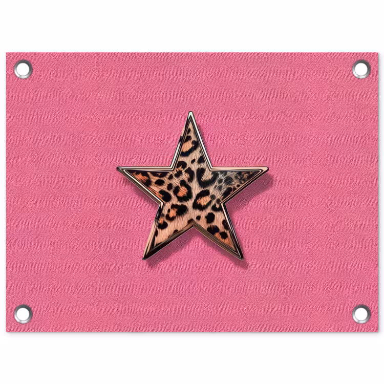 Tuinposter - Ster - Luipaard - Print - Roze — 1