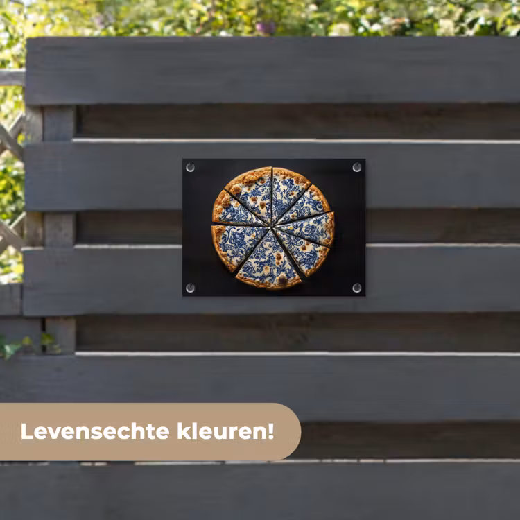 Tuinposter - Pizza - Eten - Delftsblauw — 6