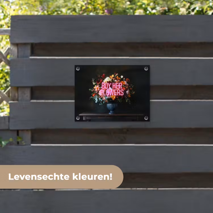 Tuinposter - Quote - Bloemen - Vaas - Neon — 6