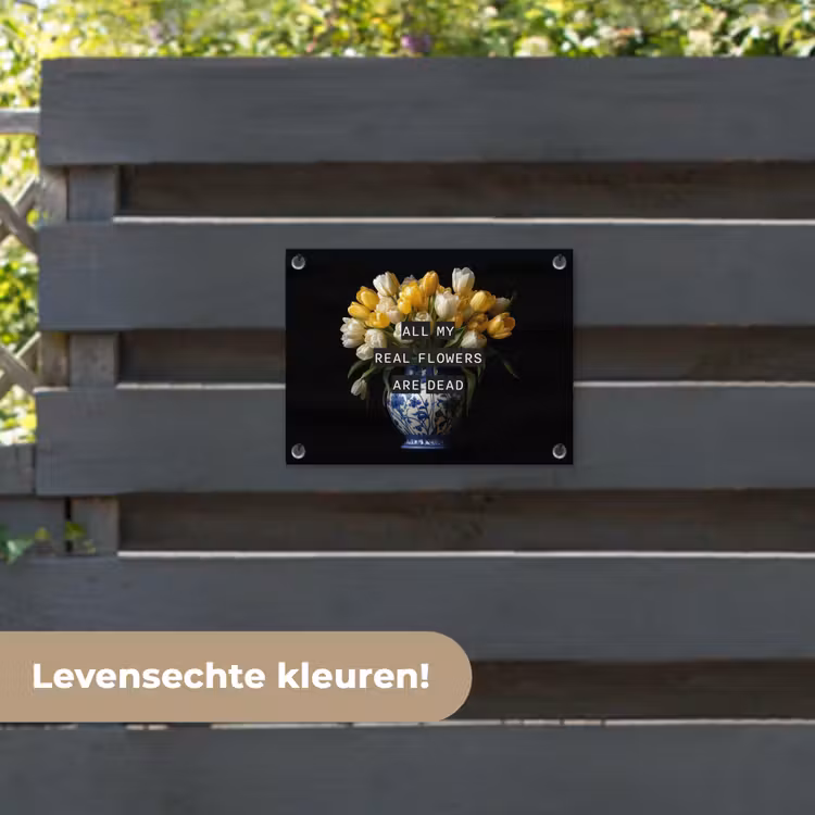 Tuinposter - Quotes - Bloem - Tulp - Geel — 6