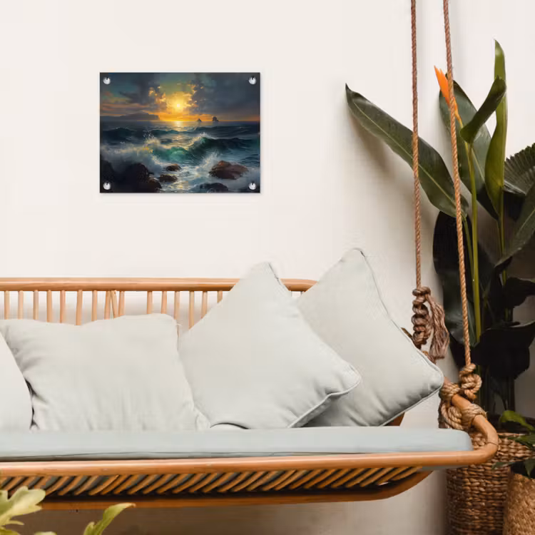 Tuinposter - Zee - Zon - Golven - Rotsen — 4