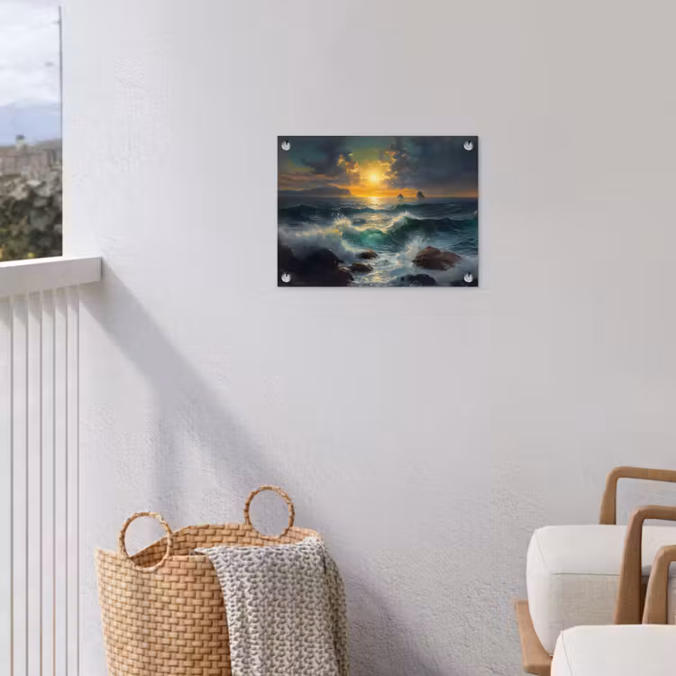 Tuinposter - Zee - Zon - Golven - Rotsen — 5