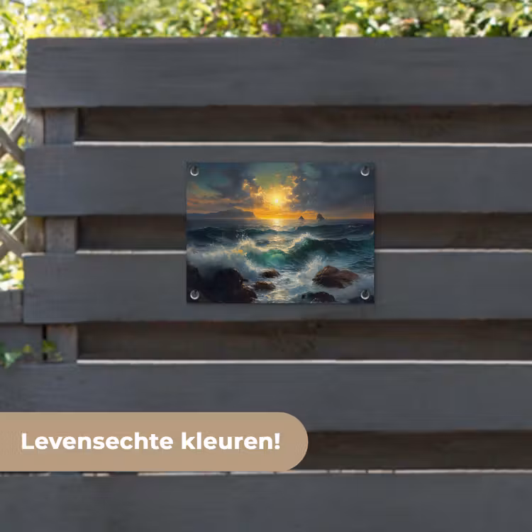 Tuinposter - Zee - Zon - Golven - Rotsen — 6