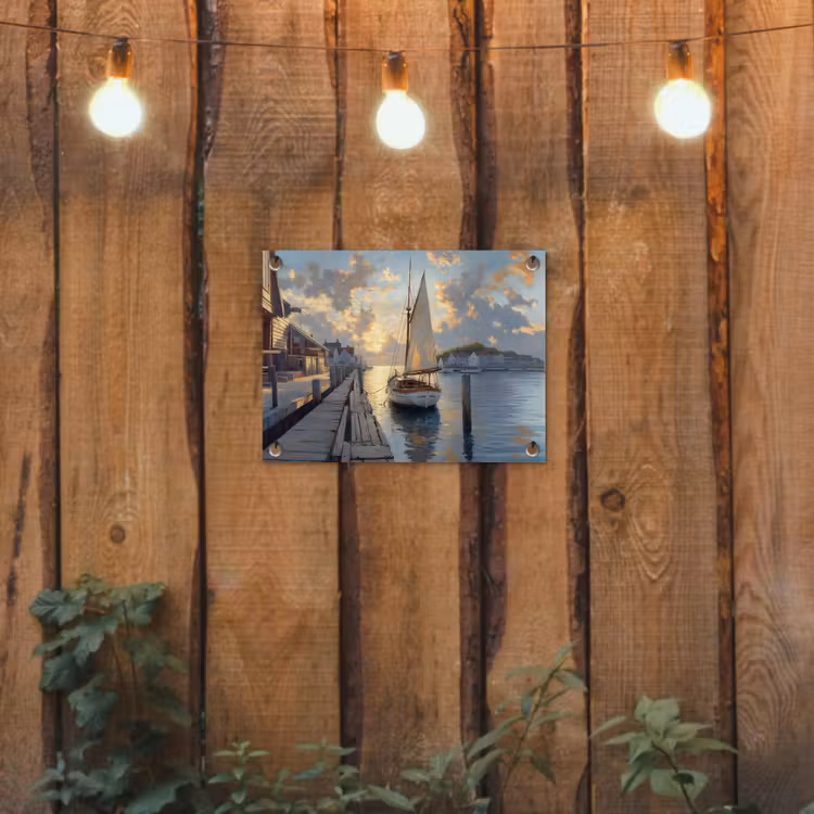 Tuinposter - Zeilboot - Zon - Pier - Hout — 3