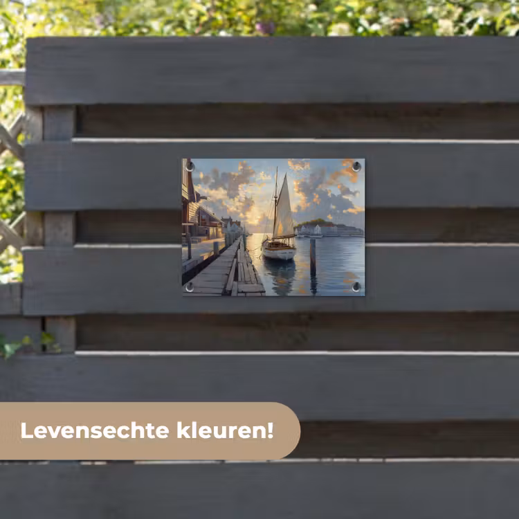 Tuinposter - Zeilboot - Zon - Pier - Hout — 6
