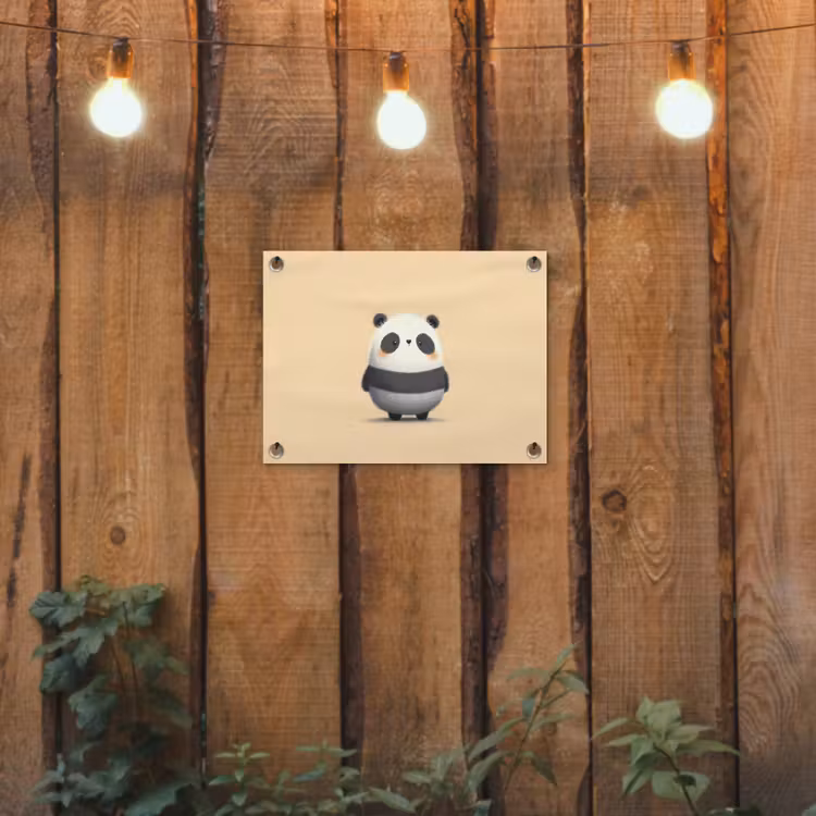 Tuinposter - Panda - Beige - Minimalistisch — 3