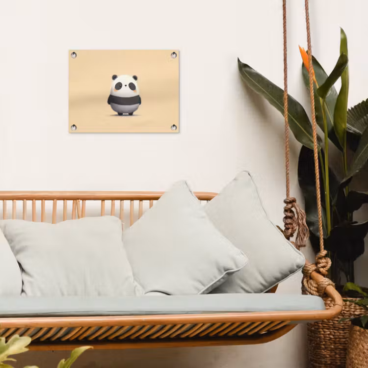 Tuinposter - Panda - Beige - Minimalistisch — 4