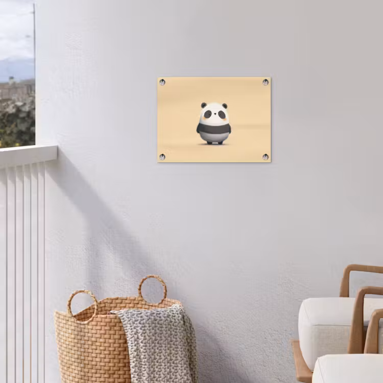 Tuinposter - Panda - Beige - Minimalistisch — 5