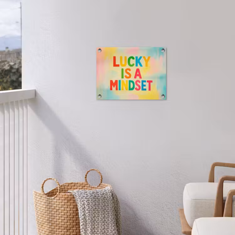 Tuinposter - Quote - Lucky - Regenboogkleuren — 5