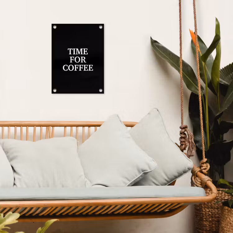 Tuinposter - Quotes - Letters - Koffie - Zwart — 4