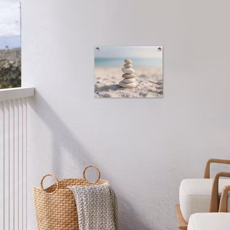 Tuinposter - Stenen - Stapel - Zand - Zee — 5