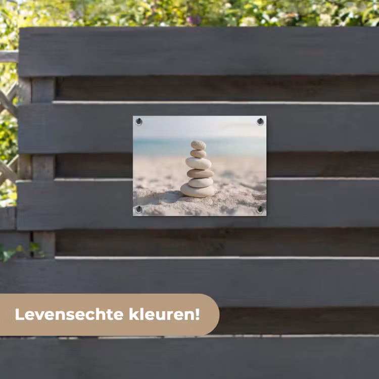 Tuinposter - Stenen - Stapel - Zand - Zee — 6