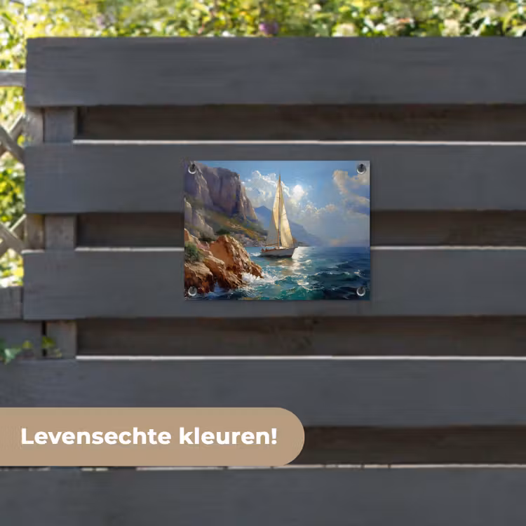 Tuinposter - Zeilschip - Zee - Rotsen - Wolken — 6