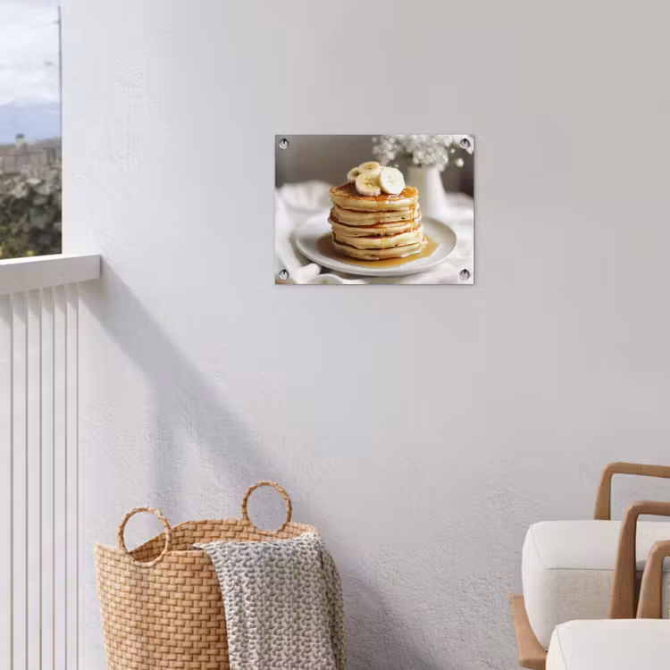 Tuinposter - Pannenkoeken - Banaan - Siroop - Wit - Beige — 5