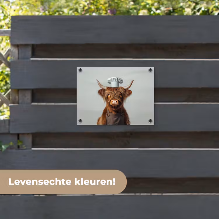 Tuinposter - Schotse Hooglander - Bruin - Hoorns - Kokskleding — 6