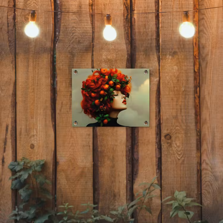 Tuinposter - Vrouw - Appels - Rood - Bladeren — 3