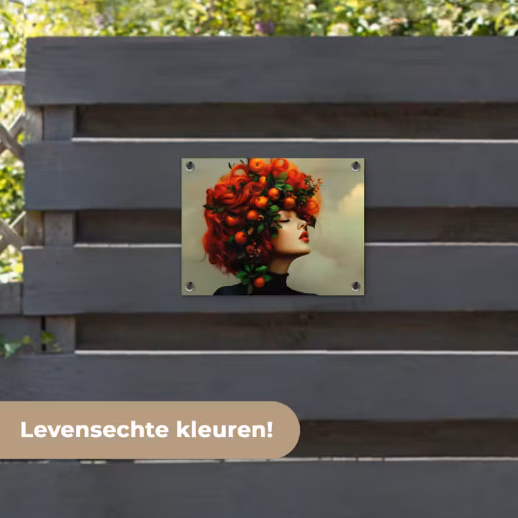 Tuinposter - Vrouw - Appels - Rood - Bladeren — 6