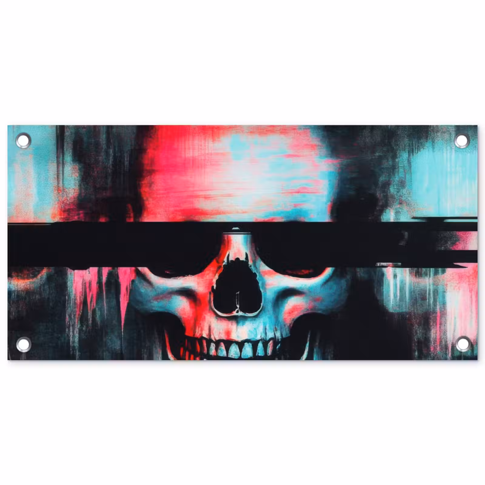 Tuinposter - Schedels - Glitch - Cyberpunk — 1