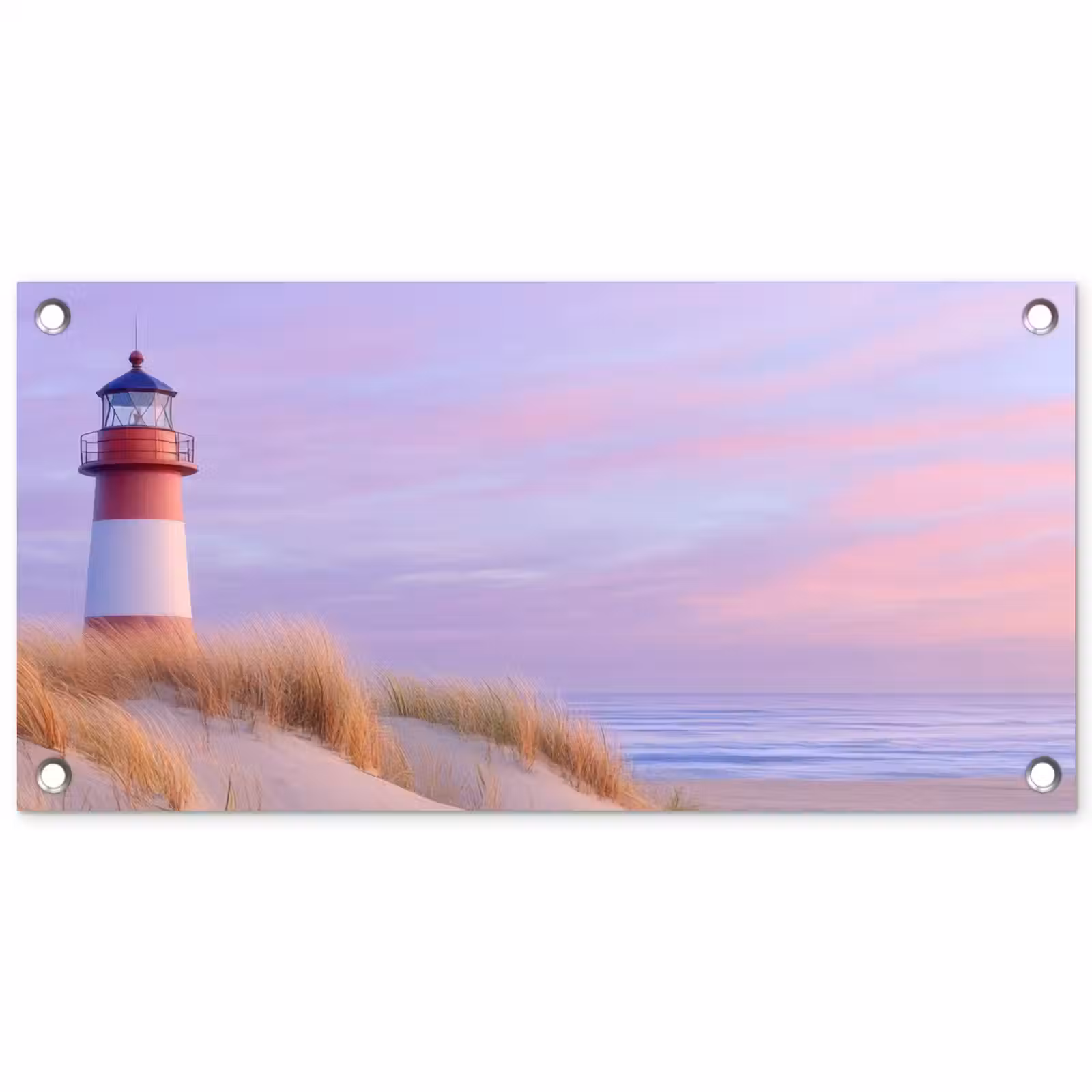 Tuinposter - Vuurtoren - Duinen - Zonsondergang — 1