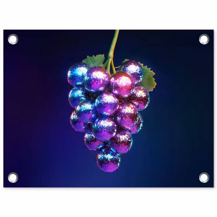 Tuinposter - Paars - Disco - Feest - Druif — 1