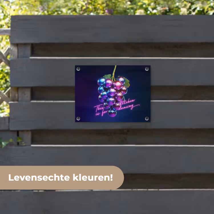 Tuinposter - Quote - Neon - Disco - Druiven — 6