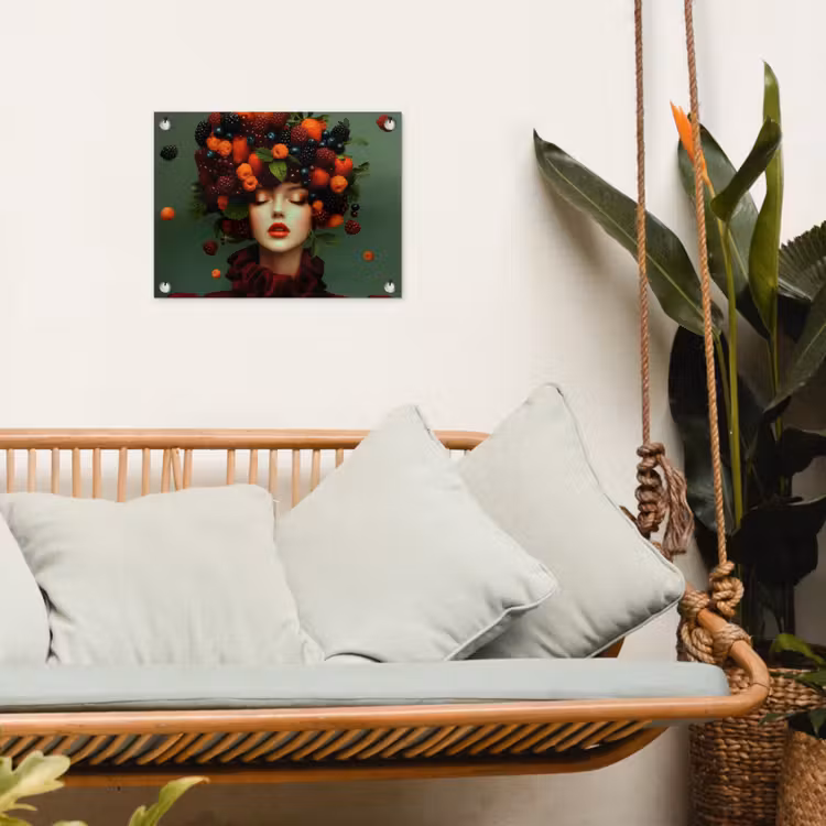 Tuinposter - Vrouw - Aardbeien - Frambozen - Bramen - Bessen — 4