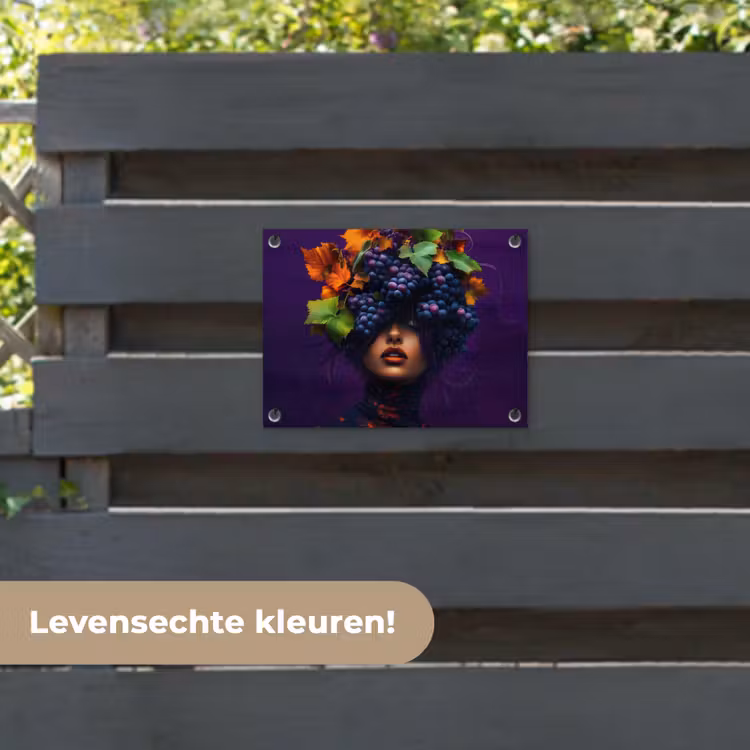 Tuinposter - Vrouw - Paars - Druiven — 6