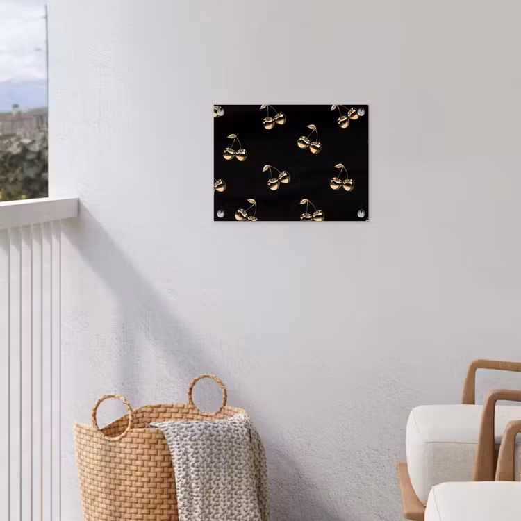 Tuinposter - Patroon - Kersen - Goud - Chrome — 5