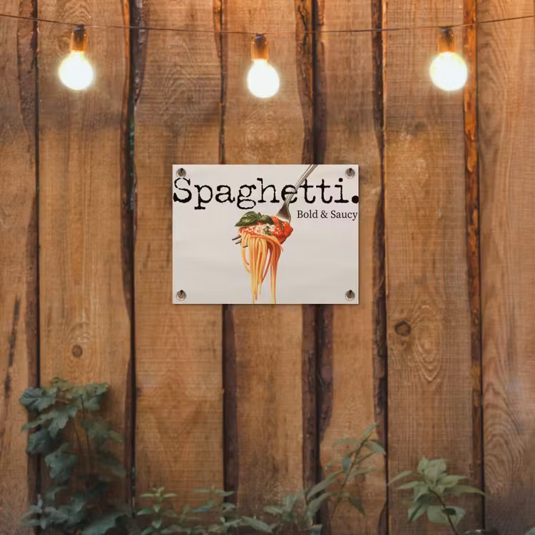 Tuinposter - Spaghetti - tomatensaus - Parmezaanse kaas — 2