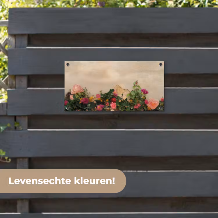 Tuinposter - Rozen - Muur - Vintage — 6