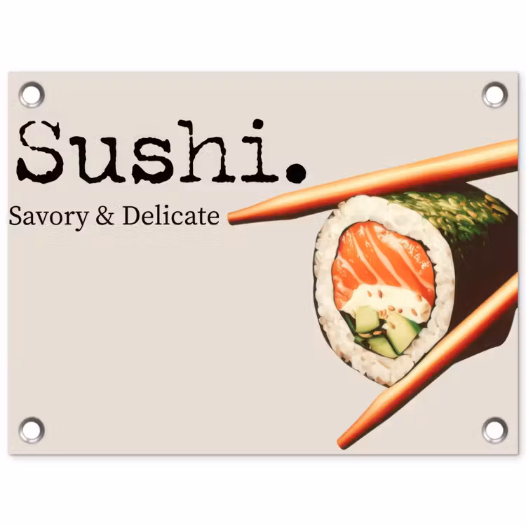 Tuinposter - Sushi - Zalm - Rijst - Japans — 1