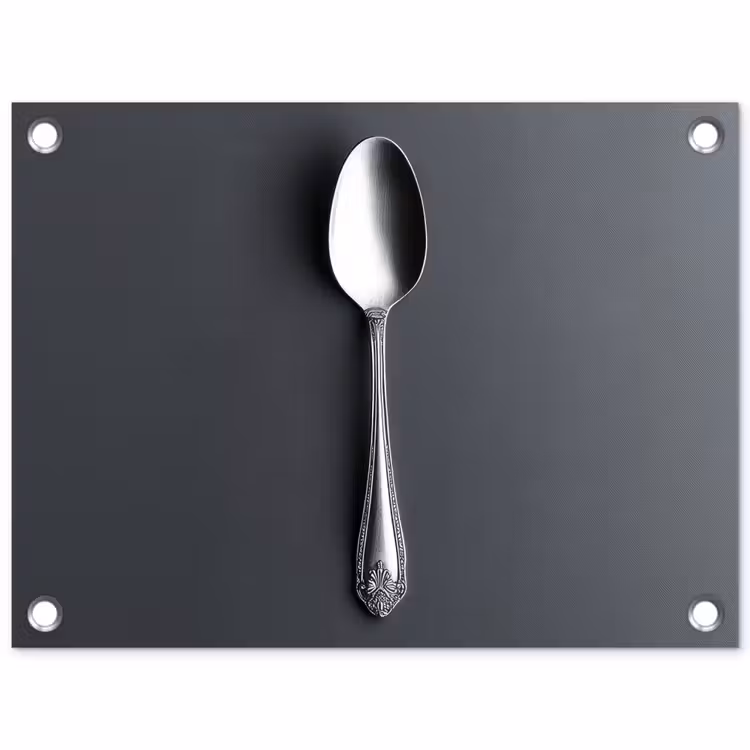 Tuinposter - Zilver - Metaal - Lepel — 1