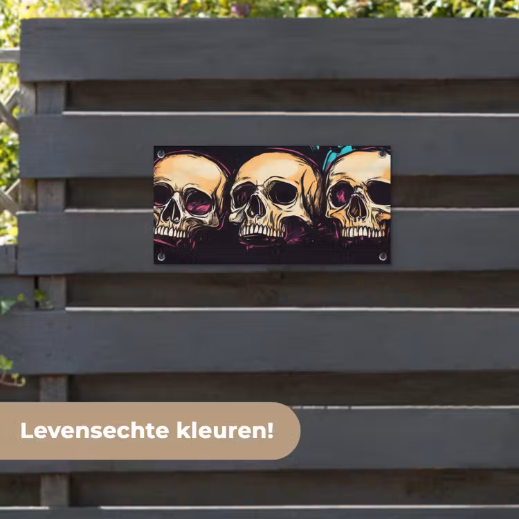 Tuinposter - Schedels - Graffiti - Neon — 6