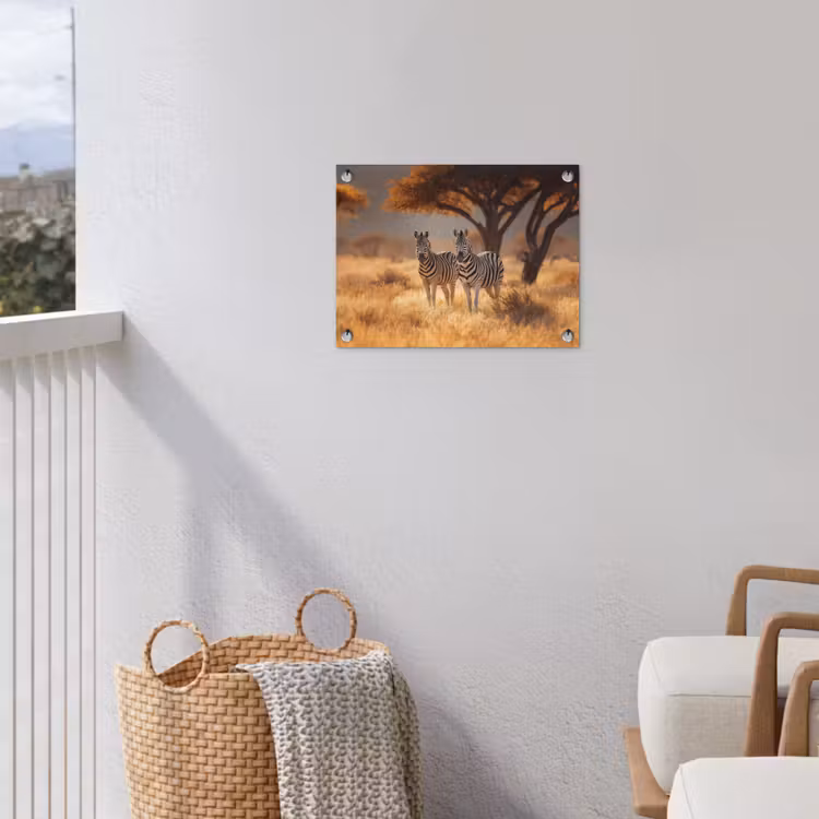 Tuinposter - Zebra's - Savannelandschap - Gras — 5