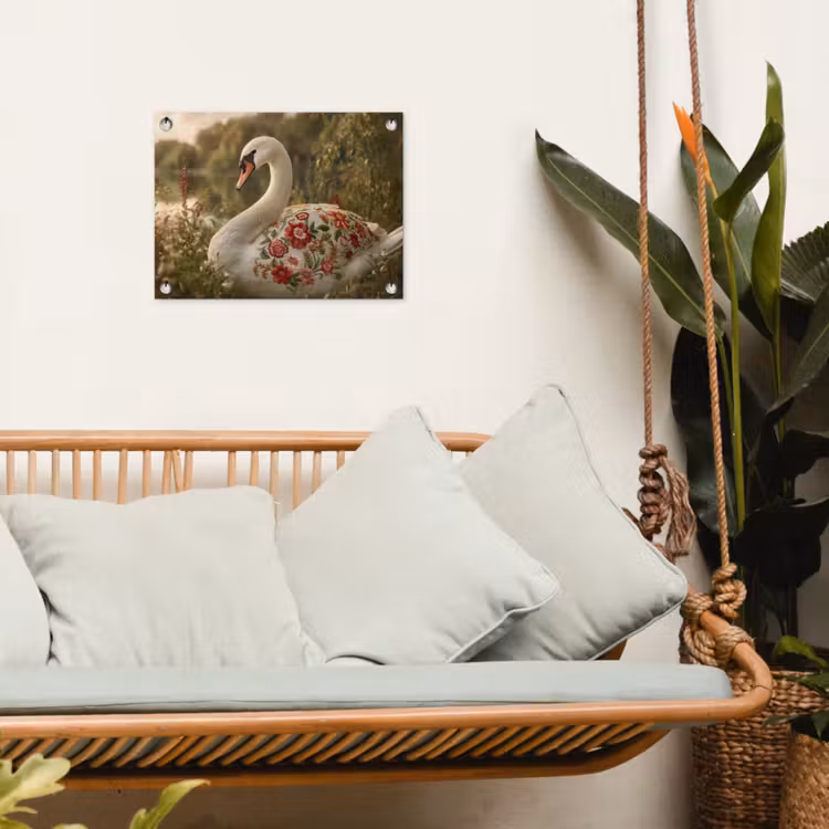 Tuinposter - Zwaan - Bloemen - Natuur — 4