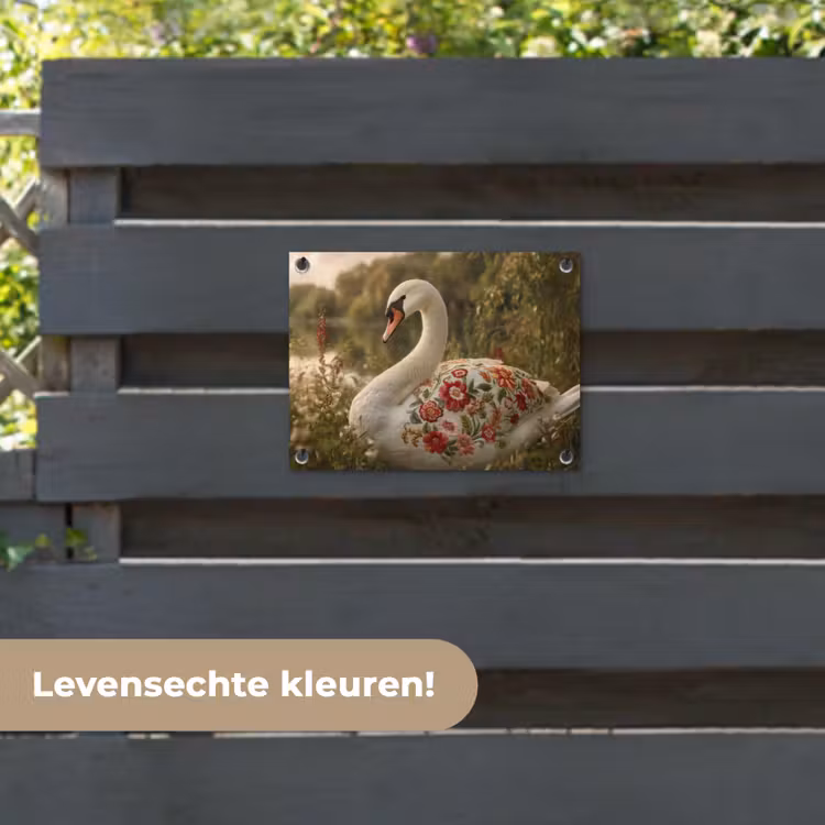 Tuinposter - Zwaan - Bloemen - Natuur — 6