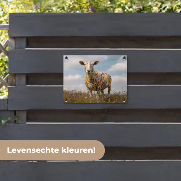Tuinposter - Schaap - Bloemen - Weide — 6