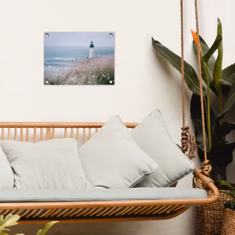 Tuinposter - Vuurtoren - Klif - Zee - Bloemen — 4